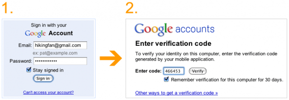 Google 2-Step Verification screen