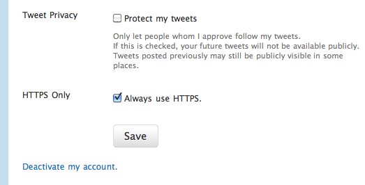 Twitter HTTPS setting