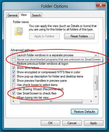 Windows 8 SmartScreen