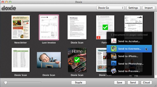 Doxie software application (on a Mac)