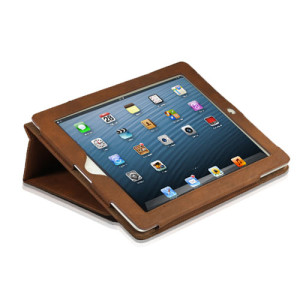 TheSnugg brown leather iPad flip case